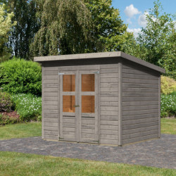 Abri de jardin en bois massif gris 5,2m² Merseburg 5 - KARIBU