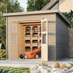 Abri de jardin en bois gris naturel 5,90m² Merseburg 6 - Karibu