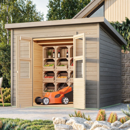 Abri de jardin en bois gris naturel 5,90m² Merseburg 6 - Karibu