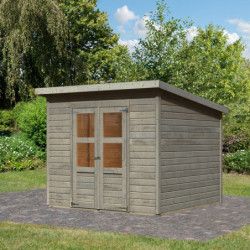Abri de jardin en bois gris naturel 5,90m² Merseburg 6 - Karibu