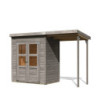 Abri de jardin en bois gris 2,2m² Merseburg 2 + appentis - Karibu