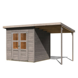 Abri de jardin en bois gris 4,5m² Merseburg 4 + appentis - Karibu