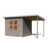 Abri de jardin en bois gris 5,2m² Merseburg 5 avec appentis - KARIBU