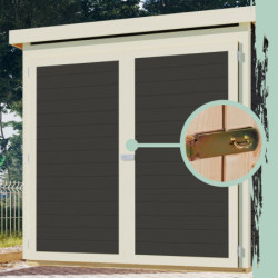Abri pour 4 vélos en bois gris terre 4,6m² avec rails  - Karibu