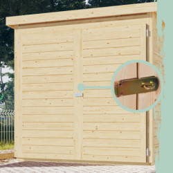 Abri à vélos avec toit plat en bois brut - 4,60m² - Karibu