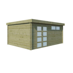 Abri Moderne 21,09m² en bois traité 44mm+toit isolé Gardenas