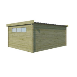 Abri Moderne 21,09m² en bois traité 44mm+toit isolé Gardenas