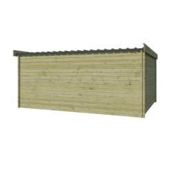 Abri Moderne 21,09m² en bois traité 44mm+toit isolé Gardenas