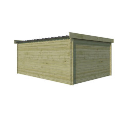 Abri Moderne 21,09m² en bois traité 44mm+toit isolé Gardenas