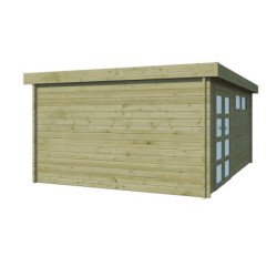 Abri Moderne 21,09m² en bois traité 44mm+toit isolé Gardenas