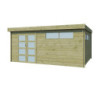 Abri Moderne 21,09m² en bois traité 44mm+toit isolé Gardenas