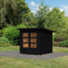 Abri de jardin 3,46m² Stockach 2 en bois noir 19mm - Karibu
