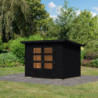 Abri de jardin 4,57m² Stockach 3 en bois noir 19mm - Karibu