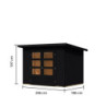 Abri de jardin 4,57m² Stockach 3 en bois noir 19mm - Karibu