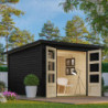 Abri de jardin 6,05m² Stockach 4 en bois noir 19mm - Karibu