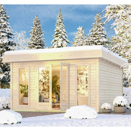 Abri de jardin en bois massif 15,7 North - plancher inclus Karibu