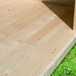 Abri de jardin en bois massif 15,7m² Chione avec terrasse - Karibu