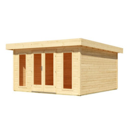 Abri de jardin en bois 15,7 et kit de végétalisation Lotus - Karibu