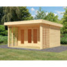 Abri de jardin en bois 15,7m² Lily avec kit de végétalisation - Karibu