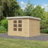 Abri de jardin 6,4m² en bois brut + acier blanc Jupiter 4A - Karibu