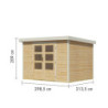 Abri de jardin 6,4m² en bois brut + acier blanc Jupiter 4A - Karibu