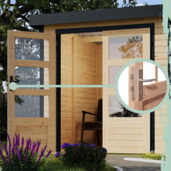 Abri de jardin 6,4m² en bois brut + acier blanc Jupiter 4A - Karibu