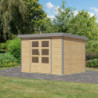 Abri de jardin 6,4m² en bois brut + acier gris Jupiter 4A - Karibu