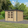 Abri de jardin 6,4m² en bois brut + acier anthracite Jupiter 4A - Karibu