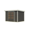 Abri de jardin 6,4m² en bois gris + acier blanc Jupiter 4B - Karibu