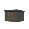 Abri de jardin 6,4m² en bois gris + acier anthracite Jupiter 4B - Karibu