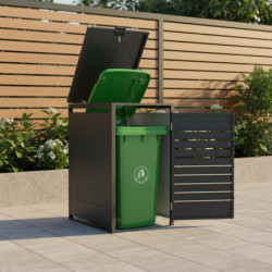Abri pour Poubelle 240L en Acier Galvanisé Anthracite - X-METAL