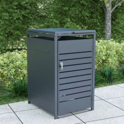 Abri pour Poubelle 240L en Acier Galvanisé Anthracite - X-METAL