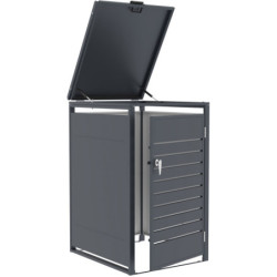 Abri pour Poubelle 240L en Acier Galvanisé Anthracite - X-METAL