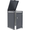 Abri pour Poubelle 240L en Acier Galvanisé Anthracite - X-METAL