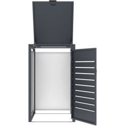 Abri pour Poubelle 240L en Acier Galvanisé Anthracite - X-METAL