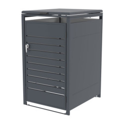 Abri pour Poubelle 240L en Acier Galvanisé Anthracite - X-METAL