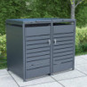 Abri pour 2 Poubelles 240L en Acier Galvanisé Anthracite - X-METAL