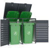Abri pour 2 Poubelles 240L en Acier Galvanisé Anthracite - X-METAL