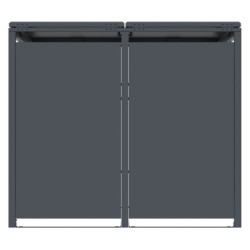 Abri pour 2 Poubelles 240L en Acier Galvanisé Anthracite - X-METAL