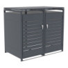 Abri pour 2 Poubelles 240L en Acier Galvanisé Anthracite - X-METAL