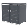 Abri pour 2 Poubelles 240L en Acier Galvanisé Anthracite - X-METAL