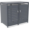 Abri pour 2 Poubelles 240L en Acier Galvanisé Anthracite - X-METAL