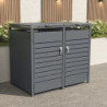 Abri pour 2 Poubelles 240L en Acier Galvanisé Anthracite - X-METAL