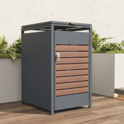 Cache-poubelle Acier Galvanisé Effet Bois 240L - X-METAL