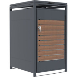 Cache-poubelle Acier Galvanisé Effet Bois 240L - X-METAL