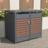 Abri pour Poubelles 240L en Acier Galvanisé Effet Bois - X-METAL