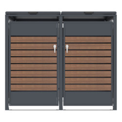 Abri pour Poubelles 240L en Acier Galvanisé Effet Bois - X-METAL