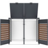 Abri pour Poubelles 240L en Acier Galvanisé Effet Bois - X-METAL