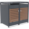 Abri pour Poubelles 240L en Acier Galvanisé Effet Bois - X-METAL