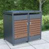 Abri pour Poubelles 240L en Acier Galvanisé Effet Bois - X-METAL